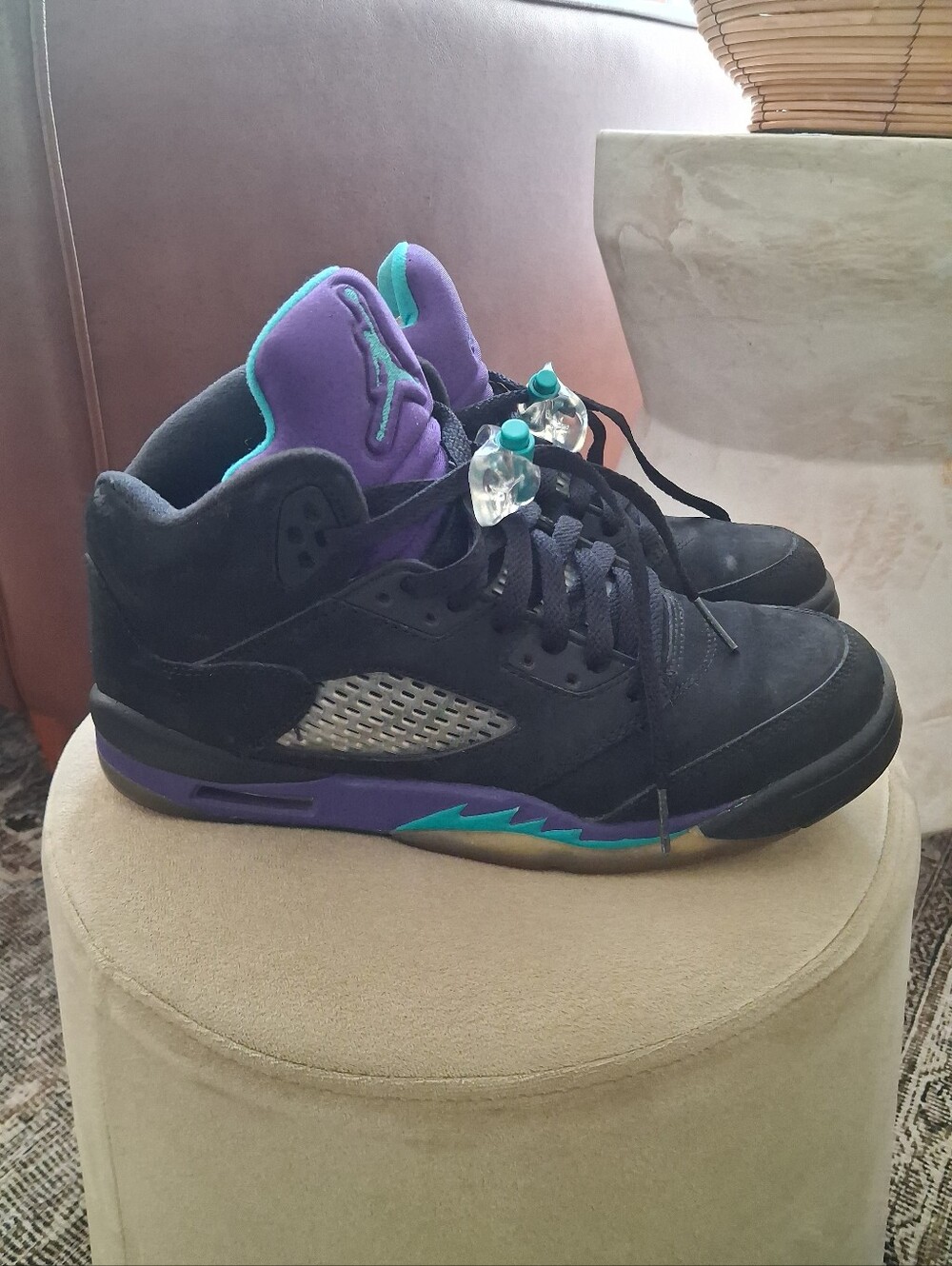 Rare 2013 Air Jordan 5 Retro Black & Purple Grape Kids Youth 7